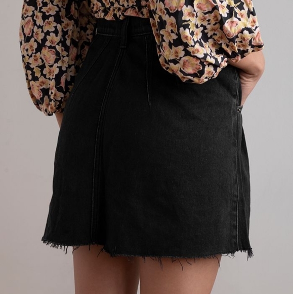 Free People Cosmico Denim Flirt Skirt - Picture 2 of 11